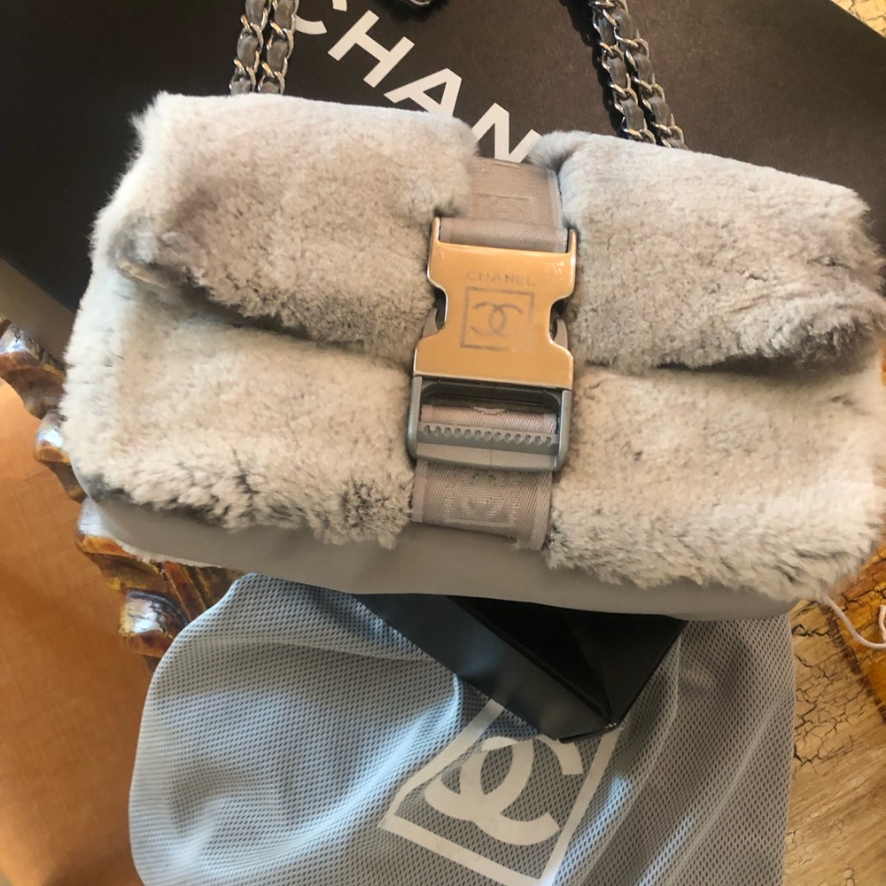 *Authentic* + *Rare* Chanel Sport Rabbit Fur bag